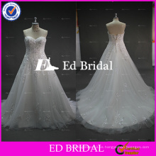 Venta caliente brillantes rebordear lentejuelas de encaje Appliques baja espalda vestido de novia vestido de boda de Bling Bling 2017